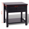 Black Bedside Table Bedroom Furniture Drawer Shelf Cabinet Night Stand Wood