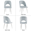 Velvet Dining Chairs Set of 2 Upholstered Seat Accent Chairs Kitchen Chairs Grey