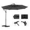 Mondeer 3M Garden Banana Parasol Cantilever Parasol Crank Handle with Solar LED