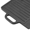 BBQ Cast Iron Grill Griddle Pan Ridged Flat Plate Non Stick Baking Cooking Tray