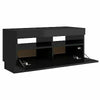 Modern TV Unit Cabinet Stand High Gloss Doors 200cm with LED Lights Drawers