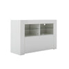 Modern White TV Unit Cabinet Stand High Gloss Doors Matt Body RGB LED Lights