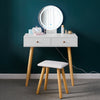 LED White Dressing Table Makeup Desk with Stool Bedroom Furniture Modern Gift