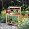 Garden Potting Bench Table Wooden Work Bench Station Table with Storage Self