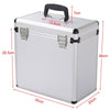 12" Vinyl Record Storage Box Case Flight DJ Stackable Case Silver Holds UK