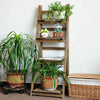 3&4 Tier Wooden Ladder Shelf Storage Home Display Unit Plant Flower Shelves