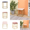 Velvet Dressing Table Stool Footstool Padded With Metal Leg Compact Dining Chair