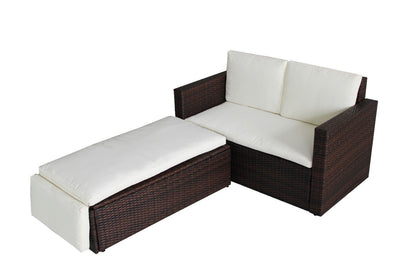Rattan Outdoor Garden Sofa Furniture Love Bed Patio Sun bed 2 seater Brown New