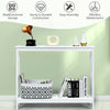 Vintage Console Table X-design Wooden Hall Desk Side End Table W/ Shelf White