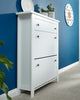 Shoe Storage Cabinet Deluxe 2 Tier Drawers Hallway Tidy Organiser Rack White