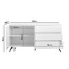 Large White High Gloss Sideboard with Drawers - Rochelle RCH002