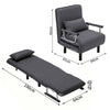Occasional Sofa Bed Folding Futon Chair with Pillow Wheels Single Sleeper Guest