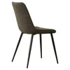 2 × Grey / Brown Dining Chairs Faux Suede Fabric with Metal Legs Home Kitchen