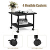 2-Tier Under Desk Machine Stand Mobile Printer Cart with Wheels for Home Office