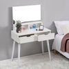 Modern 2 Drawers Dressing Table w/Rectangle Mirror Makeup Dresser Desk White UK