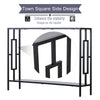 Console Table Home Furniture 2 Shelves Steel Frame MDF Art Deco Square Style