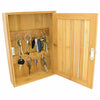 Wall Mounted Wooden Bamboo Key Storage Box Hanging Hooks Holder Organiser