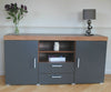 Large 2 Door 2 Drawer Sideboard Black White Grey Cupboard TV Cabinet Furniture