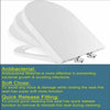 Luxury White Slow Soft Close Toilet Seat D Shaped Top Fixing Hinges Heavy Duty