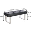 Vanity Soft Home Dining Bench Long Window Seat Chair Black Leather Lounge Stool