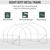 Walk-In Polytunnel Greenhouse w/ Roll Up Door Windows, 4.5x3x2 m White