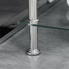 Modern 2 Tier Clear Glass Side End Tables Coffee Occasional Sofa Tables Square