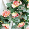 16Heads 7Ft Artificial Faux Silk Flower Rose Leaf Garland Vine Home Party Decor