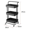 Kitchen Trolley Cart Storage Rack Tray Shelf Rolling Wheel With Handle 3 Tier