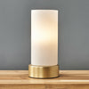 Gold Metal Touch Table Lamp Light Frosted Glass Shade Bedside Lighting LED Bulb