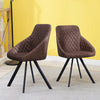 2 Pcs Faux Leather Dining Chairs Armchairs Office Kitchen Brown Grey Industrial