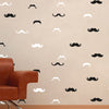 Black & White Moustaches Pattern Self Adhesive Wall Stickers Living Room Deco