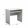 Small Computer Desk White with Sliding Keyboard Tray Space Saving Writing Table