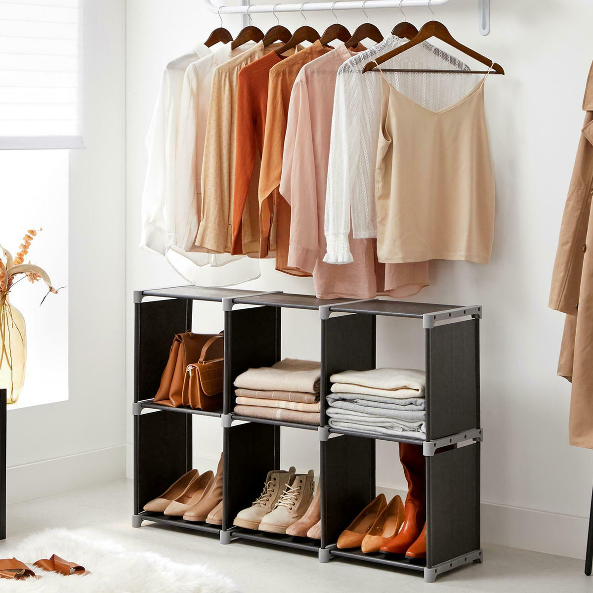 6-Cube Storage Rack Staircase Organiser DIY Storage Shelf Bookcase She ...