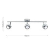 Modern Silver Chrome 3 Way Retro Eyeball Ceiling Light Spotlight Home Lighting