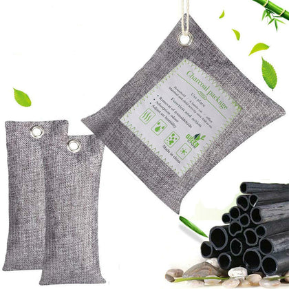 3 Pack Natural Air Purifying Bag Reusable Bamboo Activated Charcoal Freshener