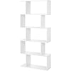 WestWood 5 Tier S Shape Bookshelf - White
