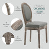 Set of 2 Elegant French-Style Dining Chairs w/ Wood Frame Foam Seats Grey