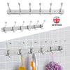 Coat Clothes Door Holder 6/12 Hooks Rack Hat Wall Hanger Rail Stainless Steel