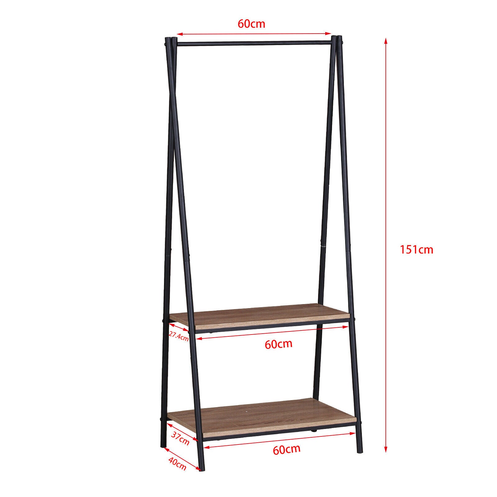 Clothes Rail Rack Garment Dress Hanging Display Stands Shoe Storage Shelf Metal