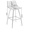 2x Barstool Breakfast stool Metal+leather Counter Bar Chair Faux Bar Stool grey