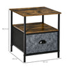 Industrial Bedside Table Drawer Shelf Storage Vintage Metal Retro Side End Table