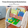 Kid Art Easel Play Table&Chair Set Toddler Drawing Board Bookshelf Storage Shelf