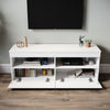 High Gloss White 120cm TV Stand Cabinet Unit 2 Door Sideboard with LED Lights