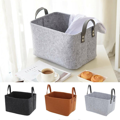 Foldable Felt Storage Basket Closet Toys Hamper Laundry Bag Shelf Box Organizer