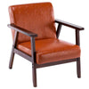 Retro Vintage Leather Armchair Sofa Accent Chair Cafe Seat Bench Bedroom