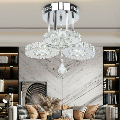 Modern Round LED 3Ring Pendant Ceiling Light Fixture Home Diner Hotel Chandelier