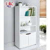 Modern White bookcase Storage cabinet with 3 shelves & 2 doors MDF wood Cupboard