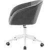 Velvet Swivel Office Chair Adjustable Height Thick Padded Seat Chair W/ Armrest