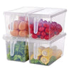 4 x Fridge Box Holder Kitchen Organiser Food Cupboard Storage Container with Lid