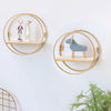 Floating Gold Metal Round Wall Shelf Holder Display Storage Rack Unit Decor UK